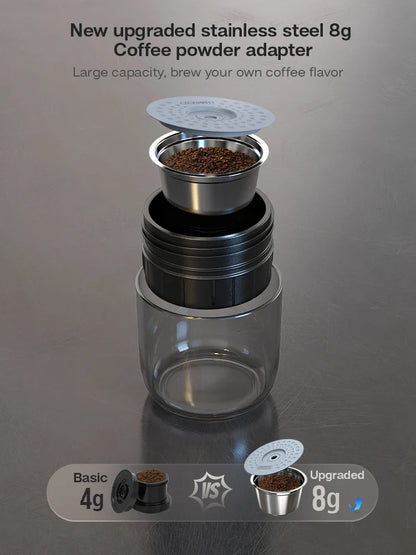 HiBREW Portable Coffee Machine for Car & Home | DC12V Expresso Coffee Maker | Compatible with Nespresso Dolce Pod Capsules & Coffee Powder | H4A