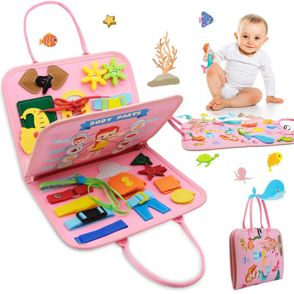 Toddler Felt Montessori Busy Book – Sensory Activity Boards, Fine Motor Skills, Quiet Book Educational Toy for Preschool
