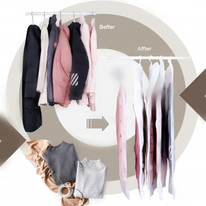 Hanging Vacuum Storage Bags - Space Saver Bags for Clothes, Vacuum-Sealed for Suits, Dresses, Jackets