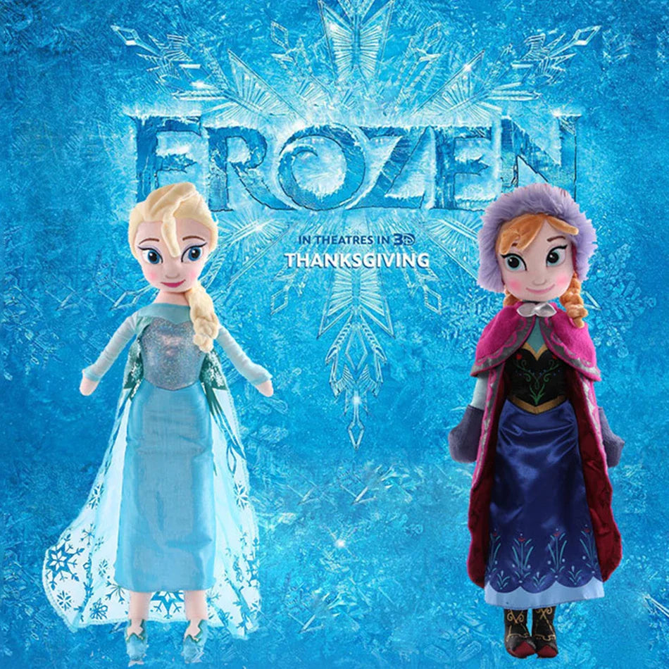 30-50 CM Frozen Anna Elsa Dolls Plush Snow Queen Princess Toy - Soft Stuffed Frozen Toys for Kids, Birthday & Christmas Gift