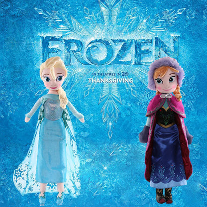 30-50 CM Frozen Anna Elsa Dolls Plush Snow Queen Princess Toy - Soft Stuffed Frozen Toys for Kids, Birthday & Christmas Gift