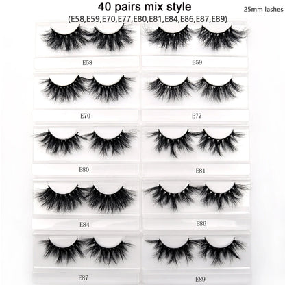 Visofree 3D Mink Eyelashes – 30/40/100 Pairs Handmade Full Strip Lashes with Tray, Cruelty-Free False Lashes for Makeup