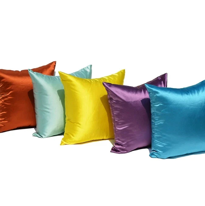 Silky Satin Pillow Cover - Smooth Decorative Cushion Case for Sofa & Bed