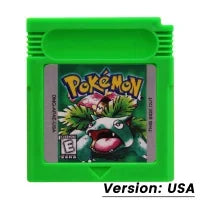 Pokemon GBC Game Cartridge — Red, Blue, Crystal, Gold, Green, Silver, Yellow 16-Bit for GB/SP
