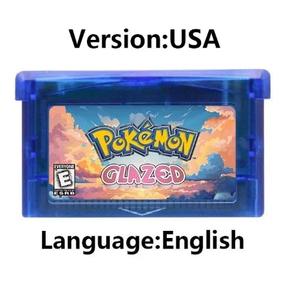 GBA Game Cartridge – 32-Bit Pokemon Series: Crown Clover, Unbound, Quetzal, Glazed, Gaia & Emerald Legacy