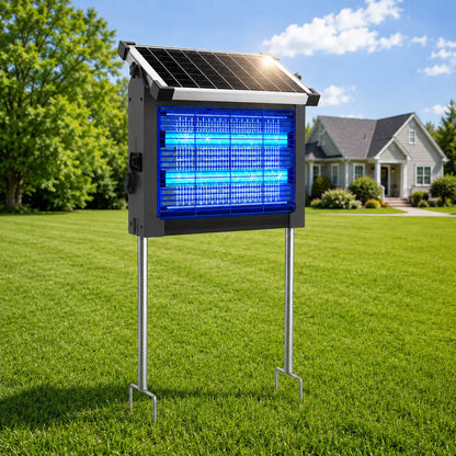Solar Bug Zapper Outdoor 4500V Mosquito Killer Lamp – Waterproof Electric Fly Trap with Solar Panel Sensor for Garden, Patio & Camping Pest Control Device