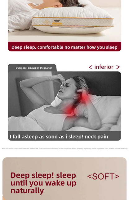 Soybean Fiber Cervical Pillow — Adult Sleep Pillow Core for Home, Dormitory & Hotel Use