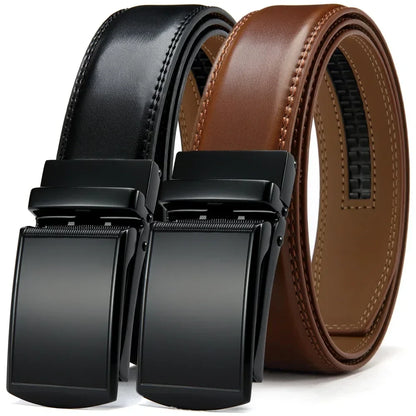 Men’s Luxury Genuine Leather Belt – High-Quality Cowhide with Metal Automatic Alloy Buckle