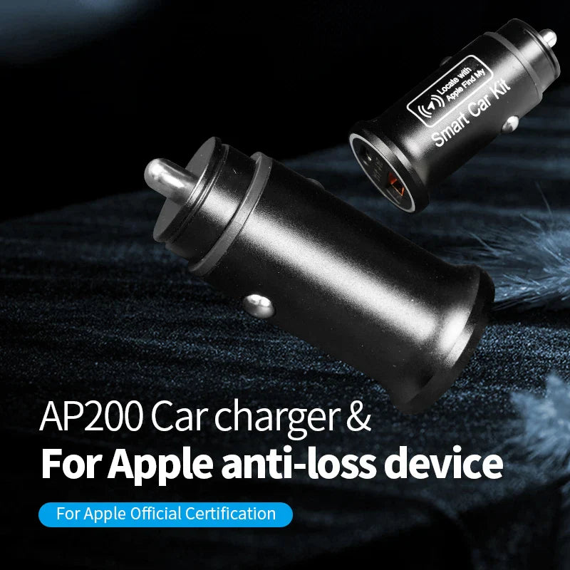 AP200 20W Mini Universal OBD GPS Tracker – Hidden Cigarette Lighter USB-C Adapter with Apple Official App Compatibility