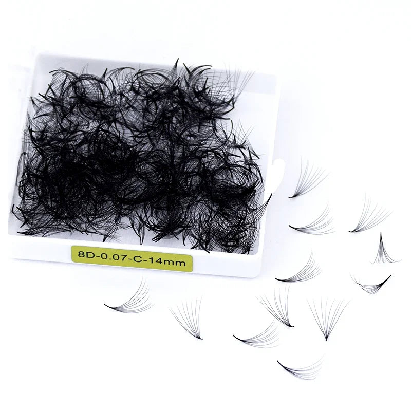 SONG LASHES 3D–16D Premade Volume Fans – Slim Narrow Stem Russian Style Eyelash Extensions, Sharp Point Base