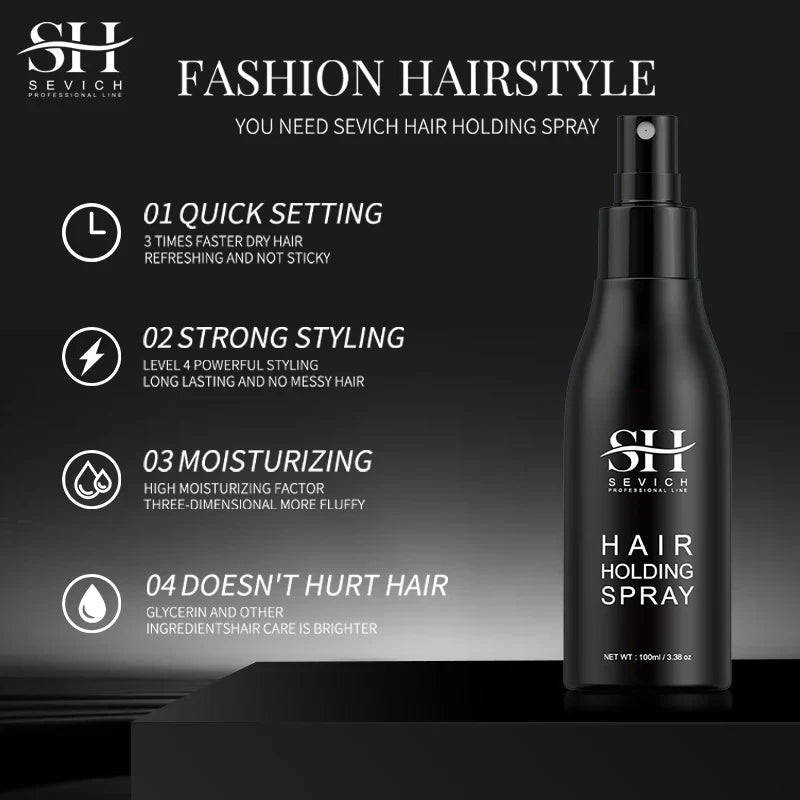 100ml SEVICH Hair Fiber Holding Spray - Thickening Styling Mist for Men & Women with Long-Lasting Hair Volume