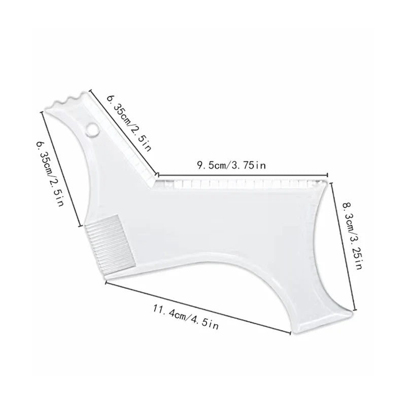 Men's Beard Styling Template Stencil and Comb - Lightweight, Flexible, All-In-One Beard Shaping Tool for Precision Grooming