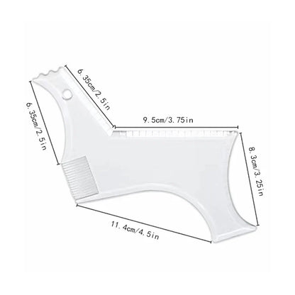 Men's Beard Styling Template Stencil and Comb - Lightweight, Flexible, All-In-One Beard Shaping Tool for Precision Grooming