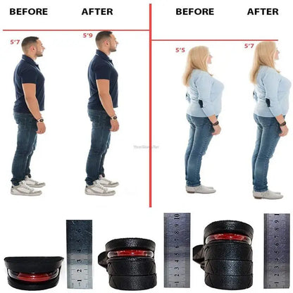 Elevating Air Cushion Insoles: Height Increase Inserts for Men & Women - Variable Taller Insoles, 3-9cm Height Lift