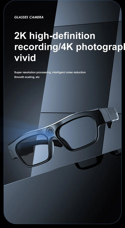 4K Bluetooth HD Video Glasses – Mini Smart Camera for Driving, Cycling, Wireless Music, and Hands-Free Calls