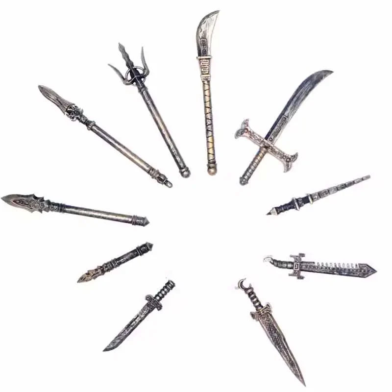 Medieval Figure Weapons Building Blocks Kit – King Sword, Lion Shield, Trident & Double-Edged Axe Battle Toy