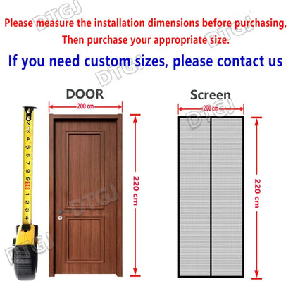 Magnetic Door Screen Mosquito Net Curtain, Custom Size Automatic Close Fly Insect Mesh for Kitchen & Living Room Indoor Use