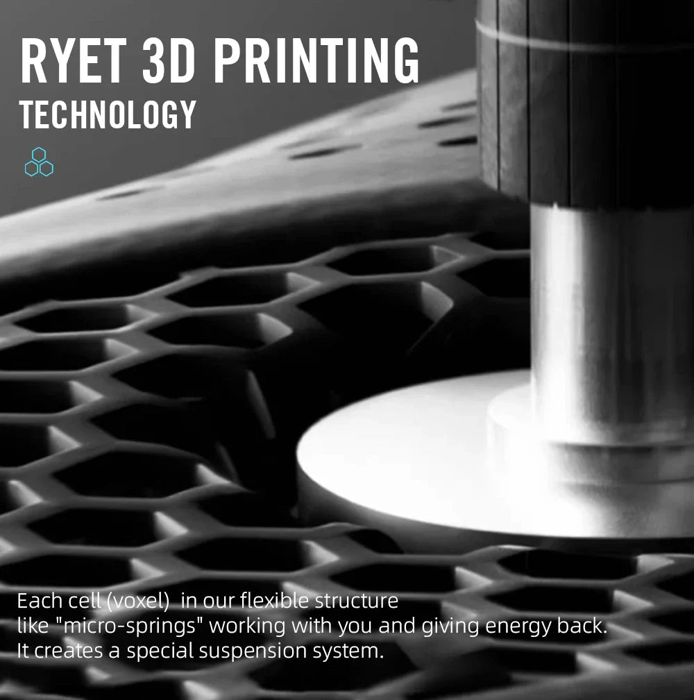 RYET 3D Printed Carbon Bike Saddle — 140/143mm Lightweight Road & MTB Cycling Seat with EVA Cushion