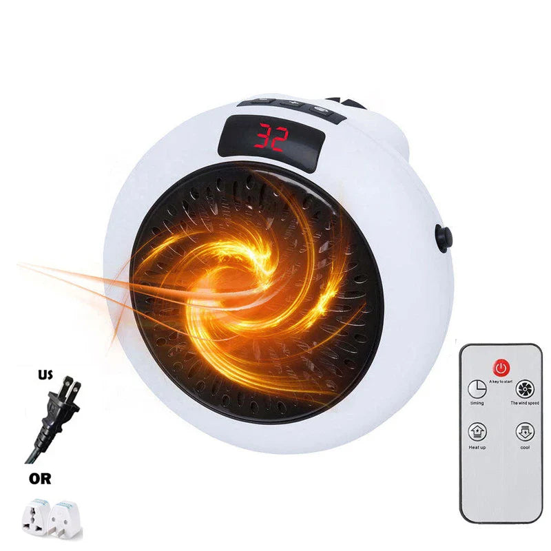 Portable Electric PTC Ceramic Heater — Mini Hot Air Fan for Home, Desktop, or Wall Mount Winter Heating