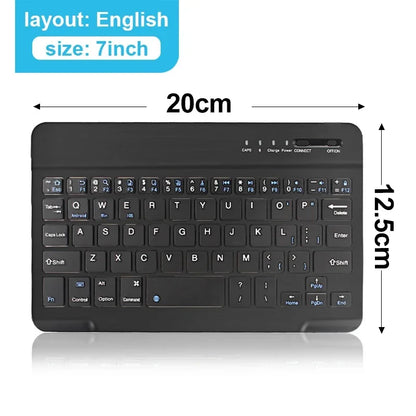 10" Bluetooth Wireless Rechargeable Keyboard – Russian, Spanish, French AZERT Layout for Android, iOS & Windows Tablets & Phones