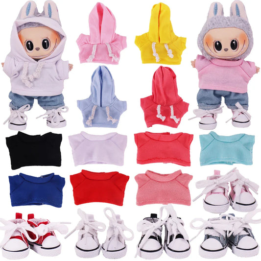 Labubu 17cm Doll Clothes Set — Plush Doll Accessories for Girls’ Birthday & Christmas Gifts
