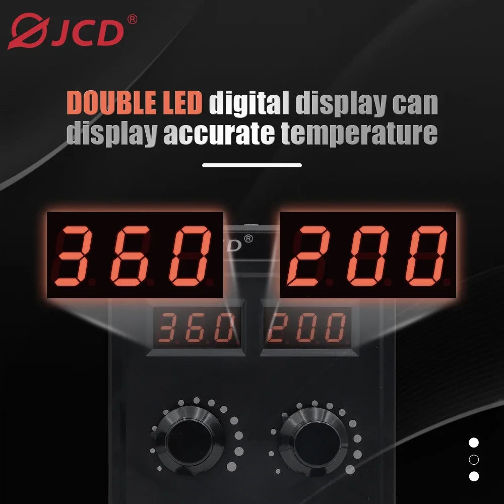 JCD 8586D 2-in-1 750W Soldering Station with Hot Air Gun – LCD Digital Display Electric Soldering Iron for SMD Welding & Rework