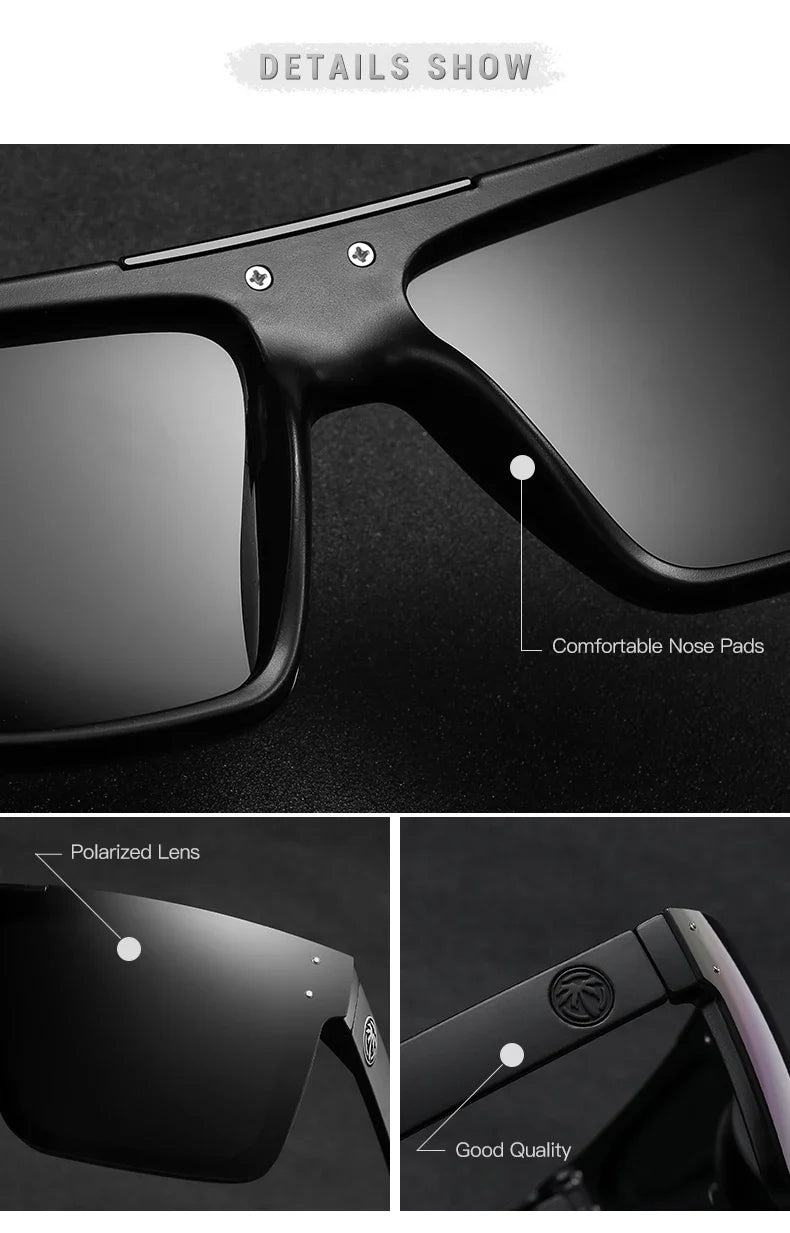 NEW Luxury Brand Mirrored Polarized Sunglasses — Men’s Sport Goggles with UV400 Protection & Case