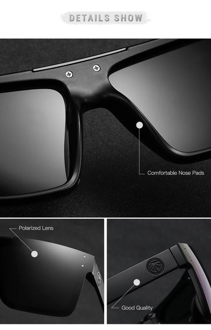 NEW Luxury Brand Mirrored Polarized Sunglasses — Men’s Sport Goggles with UV400 Protection & Case