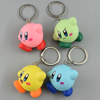 Kirby Cartoon Keychain – Colorful Anime Doll Pendant for Backpack, Bag Decoration & Kids Gift