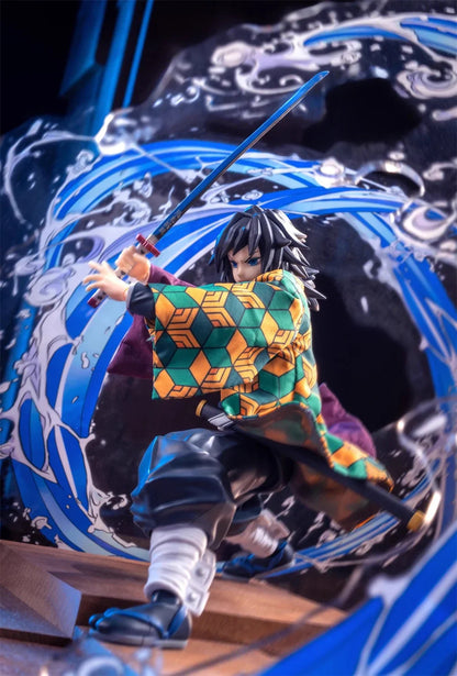 1/12 Scale Demon Slayer Action Figure – Tomioka Giyuu & Kamado Tanjirou with Grid Cloak Kimono for 6" Body Models