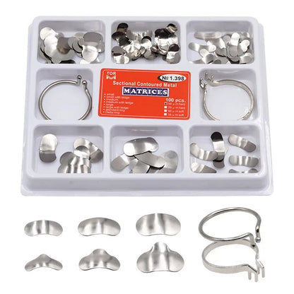 Denspay 100pcs/Box Dental Sectional Matrix System - Resin Clamping/Seperating Ring - Dentist Tools