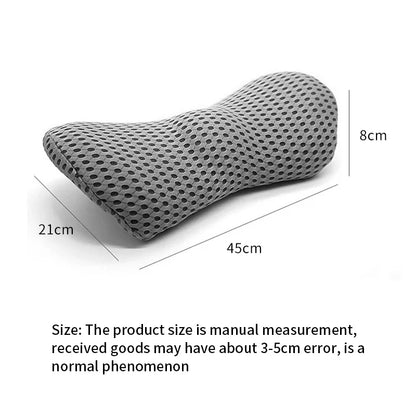 Breathable Memory Foam Lumbar Pillow — Car & Bed Cushion for Waist Support and Sleeping Comfort