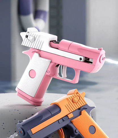 Mini Desert Eagle Water Gun – Mechanical Continuous Firing Small Pistol for Kids, Summer Beach & Pool Toy
