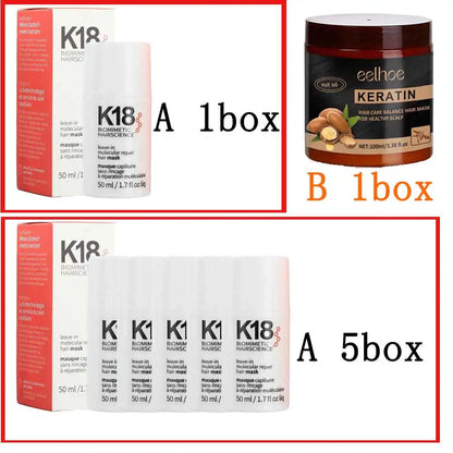 K18 Leave-In Molecular Hair Mask – Deep Keratin Repair Treatment for Softening & Restoring Damaged Hair (1/5 pcs)