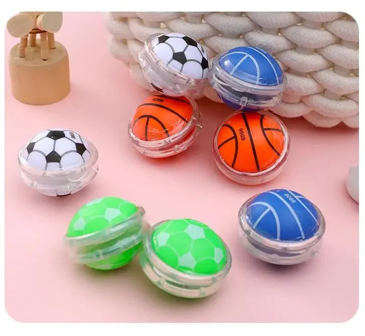 10pcs Classic Yoyo Toys – Football & Basketball Patterned Favors for Kids Birthday, Pinata, & Kindergarten Rewards