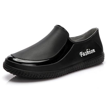 Women’s Fashion Mid-Tube Rain Boots – Wear-Resistant, Waterproof Rubber Shoes with Thick Sole, Non-Slip & Cotton Lining