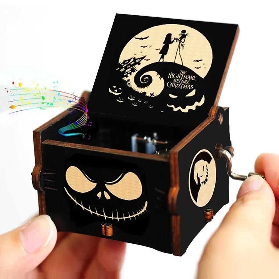 Wooden Hand Crank Jurassic Park Music Box – Classic Theme Melody Gift for Kids & Collectors