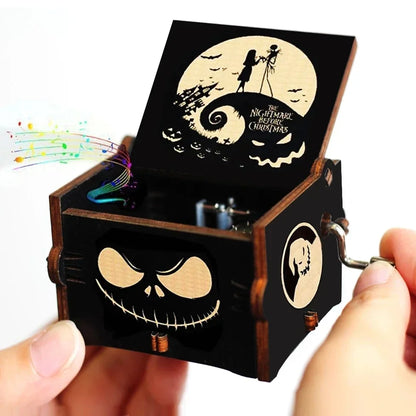Wooden Hand Crank Jurassic Park Music Box – Classic Theme Melody Gift for Kids & Collectors