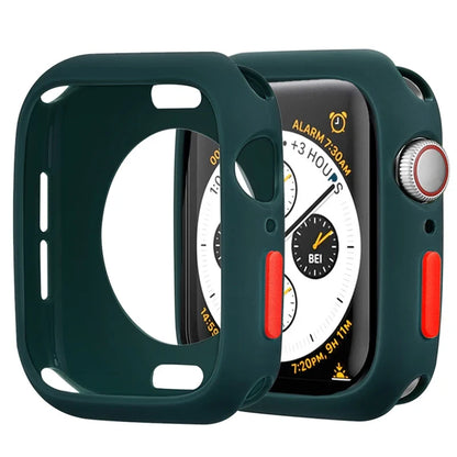 Apple Watch Silicone Case Cover - Soft Bumper Protective Accessory for Ultra 49mm Series 9 8 7 SE 6 5 45mm 41mm 44mm 40mm