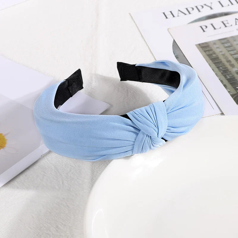 New Knotted Headbands for Women & Girls – Solid Color Hair Bands, Simple Retro Hair Hoop, Makeup Headwear, Hair Accessories
