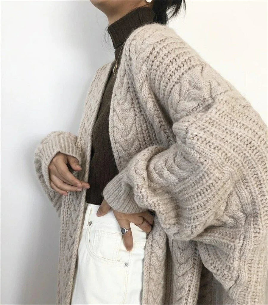 Women's Hollow Out Knitted Cardigan Coat – Casual Loose Fit, Big Size 4XL, Long Gilet Sweater Jacket