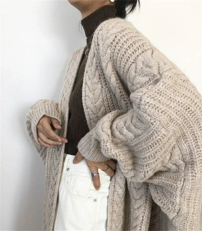 Women's Hollow Out Knitted Cardigan Coat – Casual Loose Fit, Big Size 4XL, Long Gilet Sweater Jacket