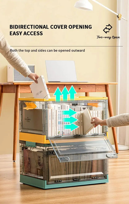 Foldable Transparent Storage Trunk – Large Capacity Plastic Organizer for Clothes and Home Wardrobe