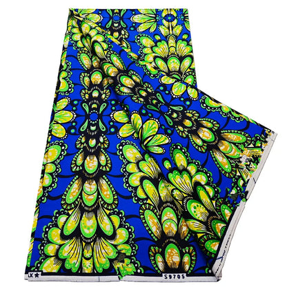 African Real Wax Print Fabric - 6 Yards 100% Cotton Ghana Ankara Loincloth Material