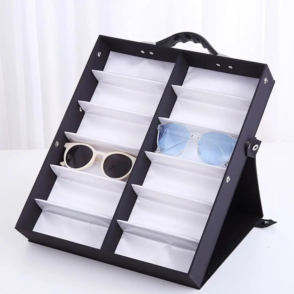 12-Slot Glasses Tray – Sunglasses and Eyeglass Organizer Display Case Holder