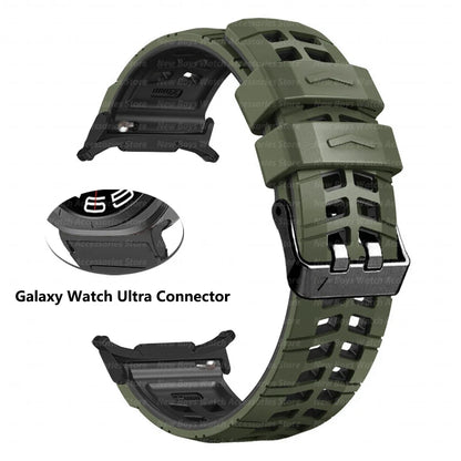 Silicone Sport Band for Samsung Galaxy Watch Ultra 47mm — No-Gap Quick Fit Curved Strap (2025 Ultra Model)