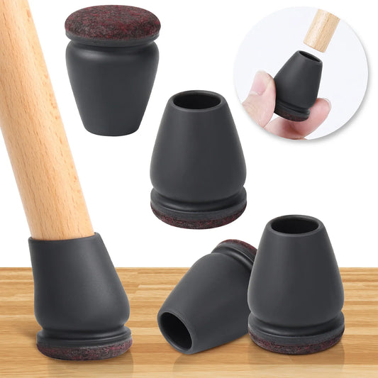 16PCS Silicone Chair Leg Pads — Non-Slip Felt Furniture Floor Protectors for Noise Reduction & Scratch Prevention