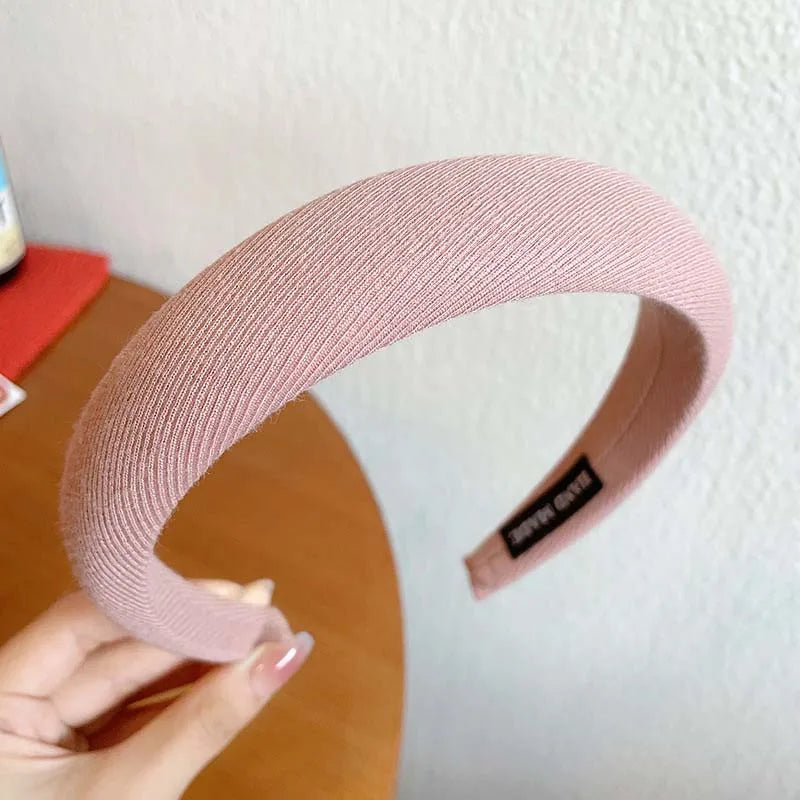 Vintage Red Woolen Velvet Headband – Women's Side Sponge Hair Hoop for Christmas & Fashion Accessories