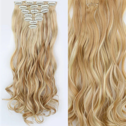 Women’s 7Pcs Hair Extensions with 16 Clips – Natural Black Straight Ombre Hairpiece