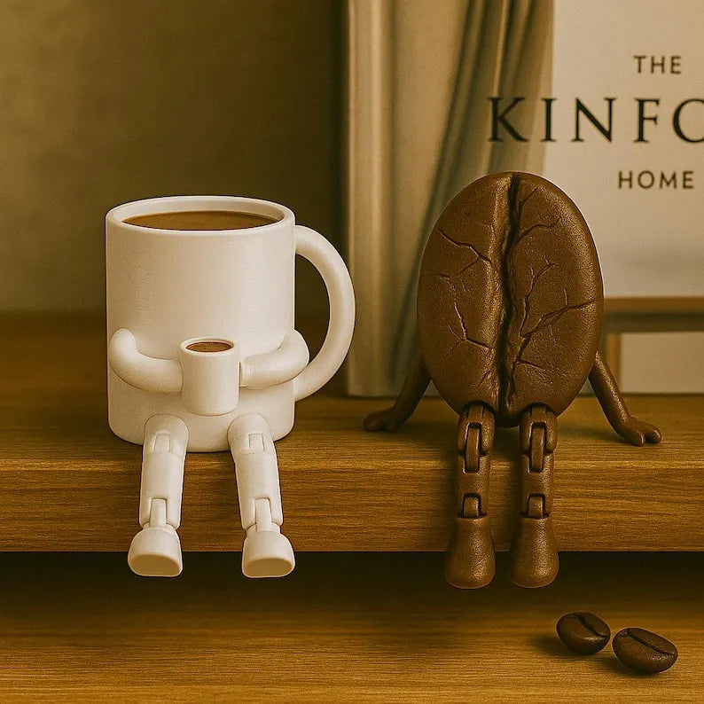 Coffee Bar Decor - Coffee Bean & Mug-Themed Accent for Coffee Lovers